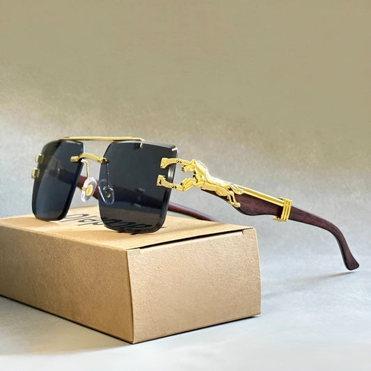 Bronco Oak-Frame Sunglasses
