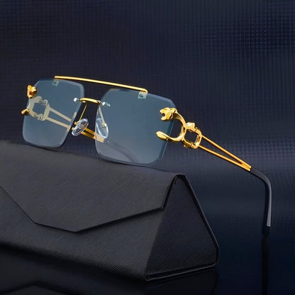 Gold Jaguar-Framed Sunglasses